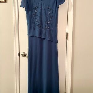 Positive Attitude Navy Beaded Maxi Dress